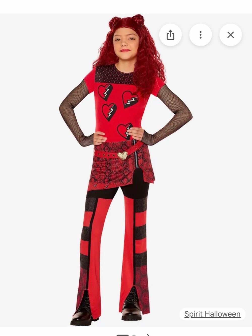 Kids Red Queen of Hearts Costume - Descendants: The Rise of Red with wig